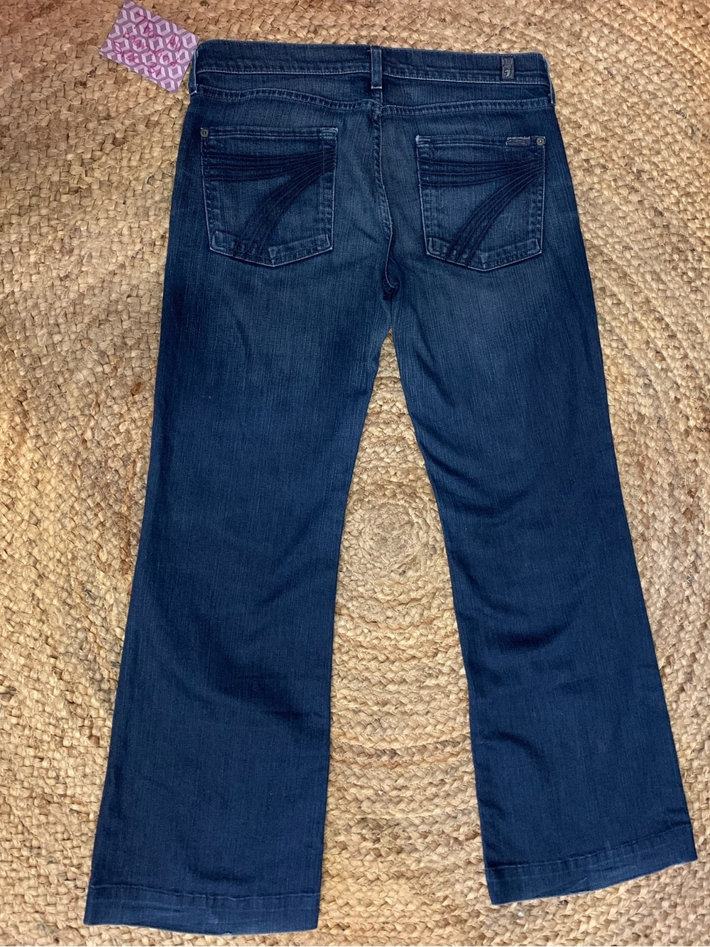 7 For All Mankind Dark Blue Wide Leg Jeans